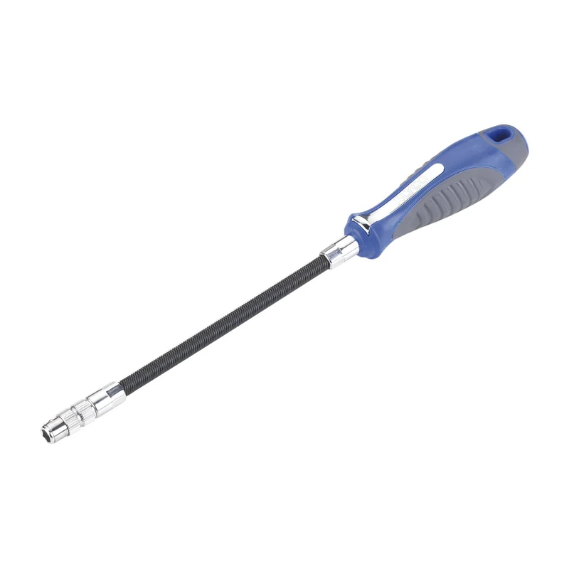 Portapuntas flexible magnético de 1/4 de pulgada con mango bimaterial azul