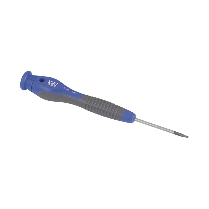 Destornillador torx de precisión con mango azul y gris