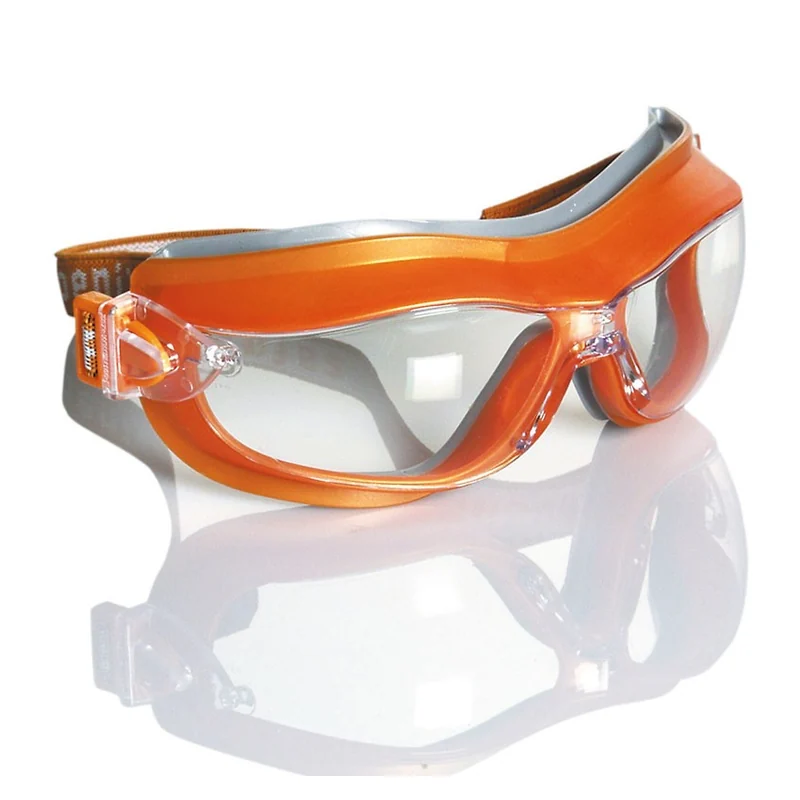 Gafas integrales de montura naranja con banda ajustable