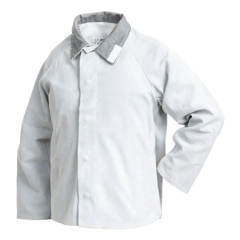 Chaqueta de soldador de serraje gris
