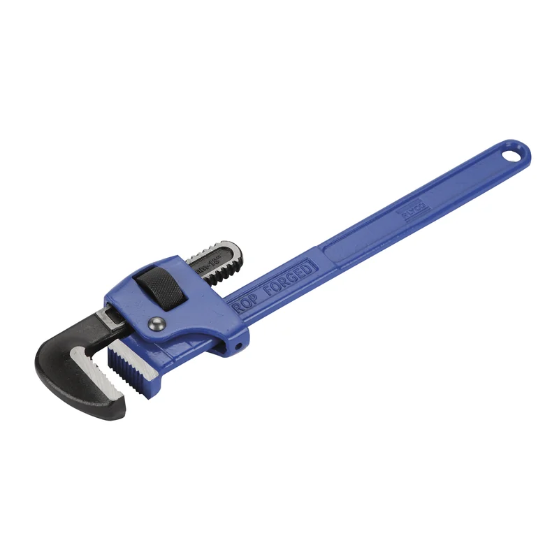 Llave grifa Stillson forjada de mango azul