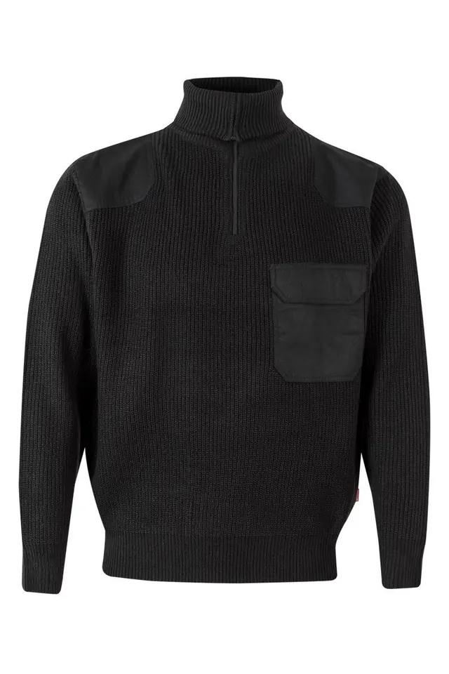 Jersey de punto grueso con cuello alto Velilla 101, negro