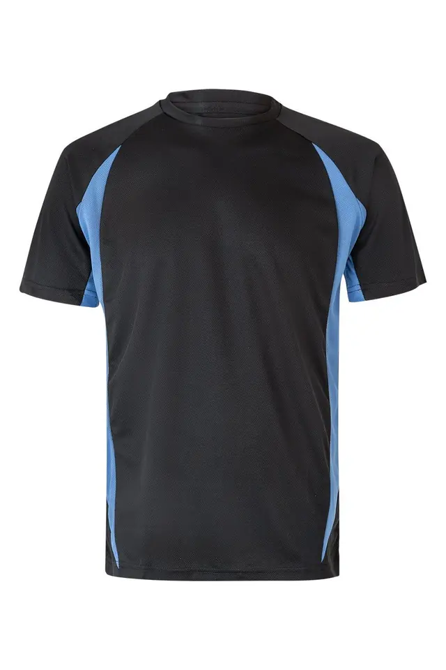 Camiseta técnica bicolor 160 g Velilla 105501, negro / celeste