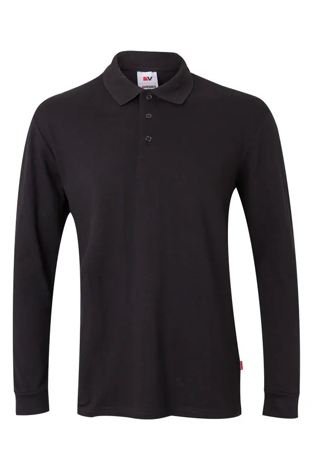 Polo de piqué manga larga Velilla 105503, negro