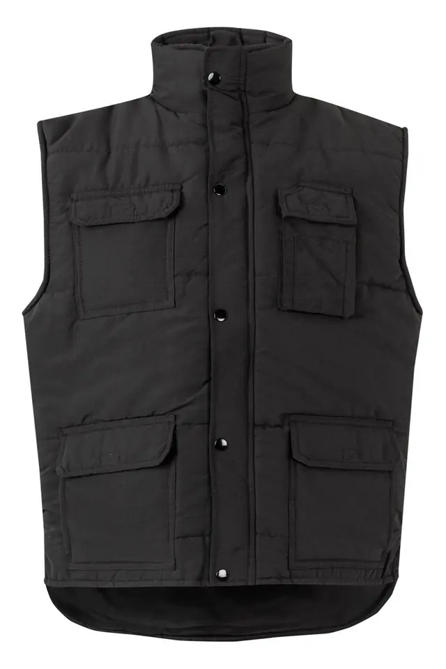Chaleco acolchado 7 bolsillos, guata 220 g Velilla 108, negro
