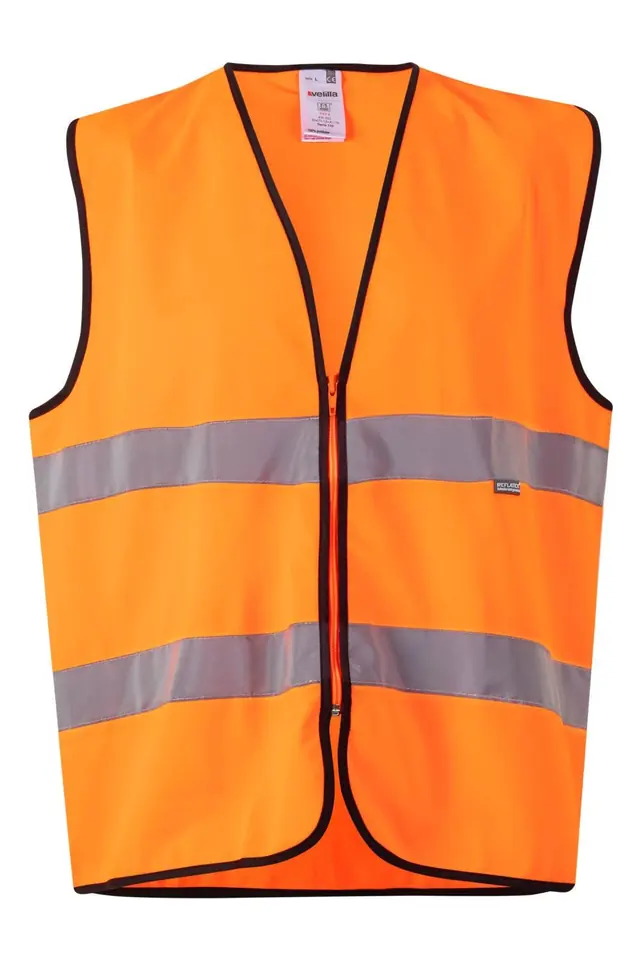 Chaleco de alta visibilidad con cremallera Velilla 145, naranja flúor