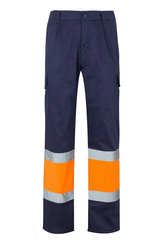 Pantalón de alta visibilidad multibolsillos Velilla 157, azul marino / naranja flúor