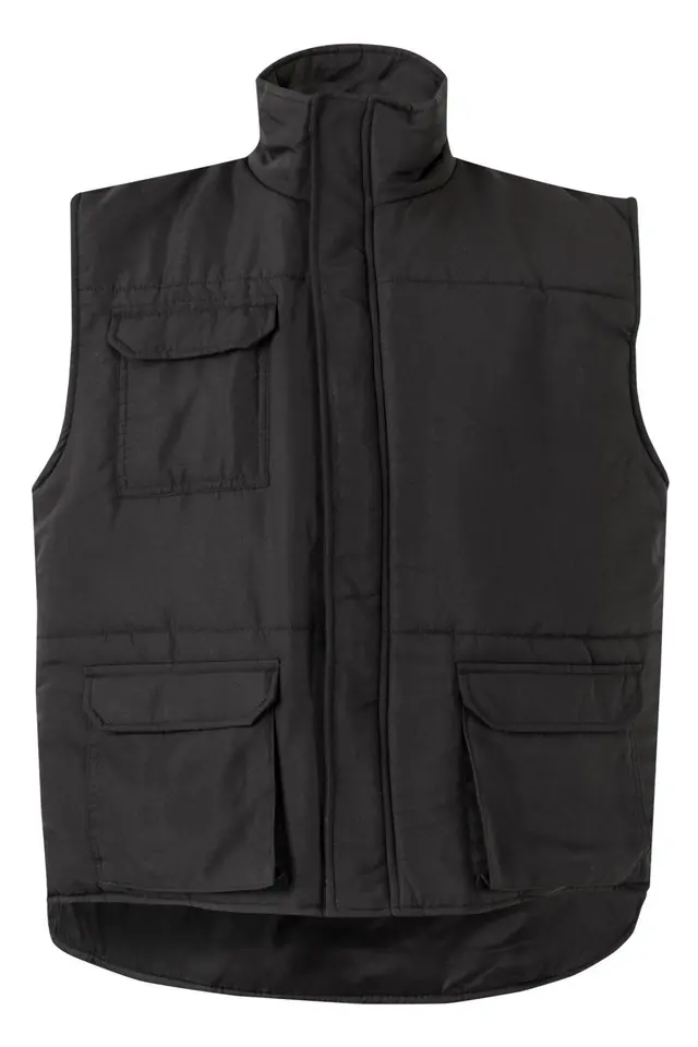 Chaleco acolchado 6 bolsillos, guata 180 g Velilla 205901, negro
