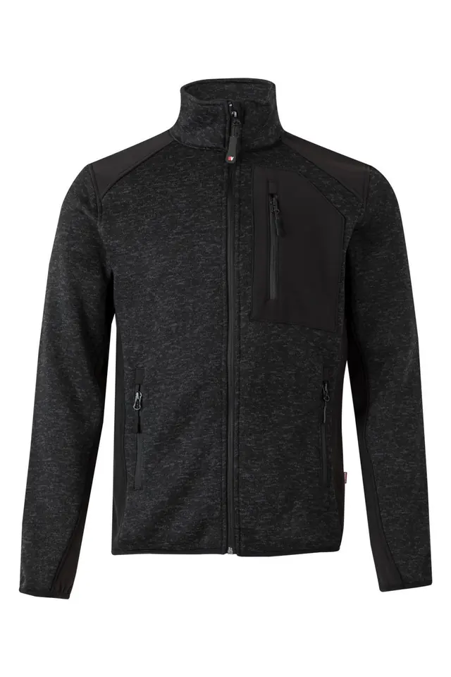 Chaqueta de punto afelpado con refuerzos Velilla 206008, negro
