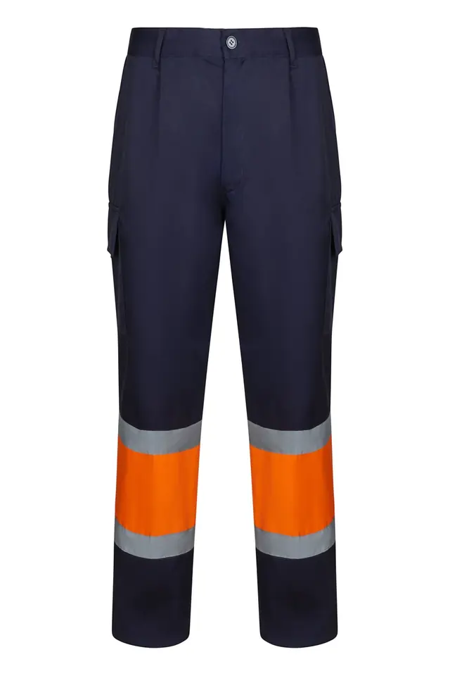 Pantalón de alta visibilidad básico 190 g Velilla 303003, azul marino / naranja flúor