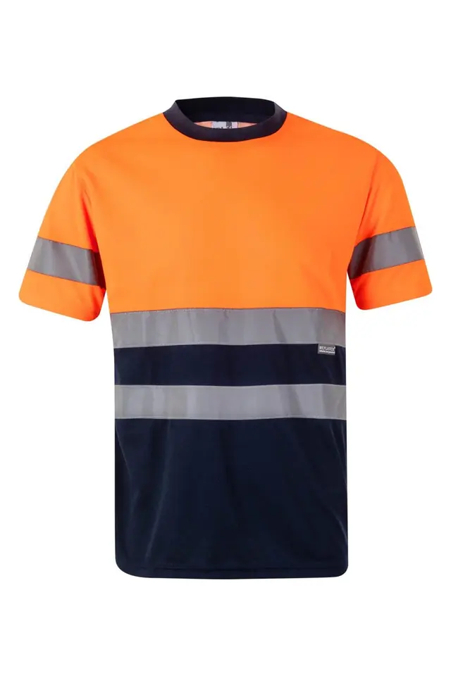 Camiseta técnica de alta visibilidad Velilla 305506, azul marino / naranja flúor