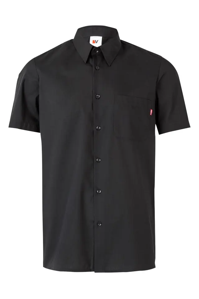 Camisa de manga corta con bolsillo Velilla 531, negro