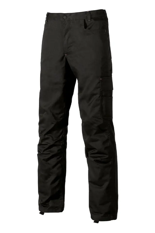 Pantalón con bolsillos para rodilleras Alfa U-Power WST068, negro